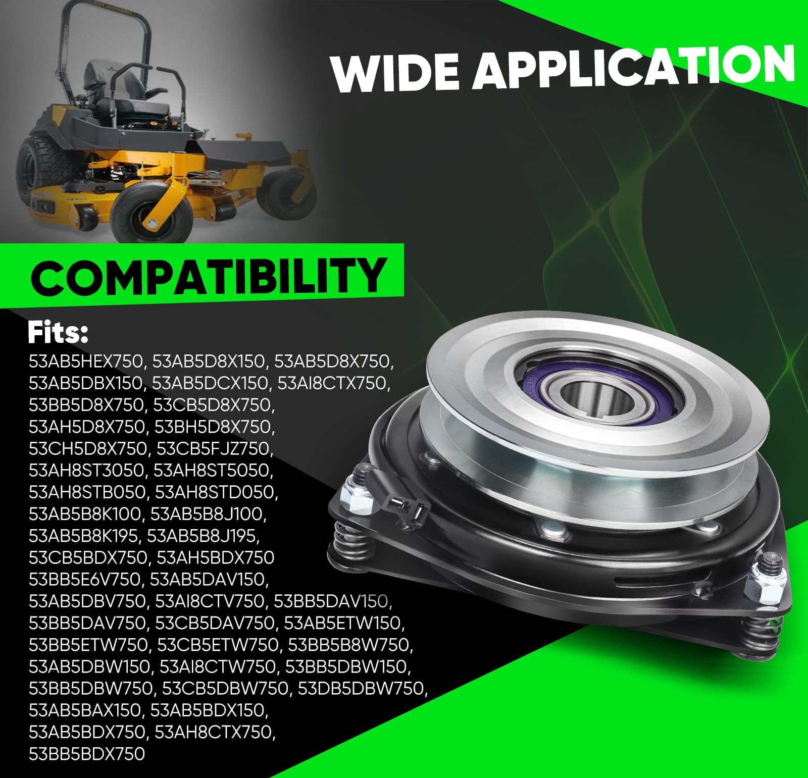Actualización de alto par 01001979P PTO embrague para cortacéspedes Cub Cadet (Tank/Recon/M/ZT), Kubota TG1860/G y MTD MMZ de giro cero, reemplaza 01001979P, 1001979P, PET-0621