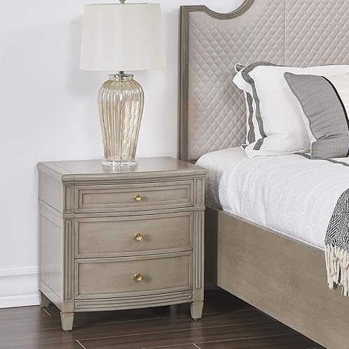 Miniatura 3 de Jennifer Taylor Home JTH Luxe Troy - Mesa auxiliar dorada, madera de cachemira gris