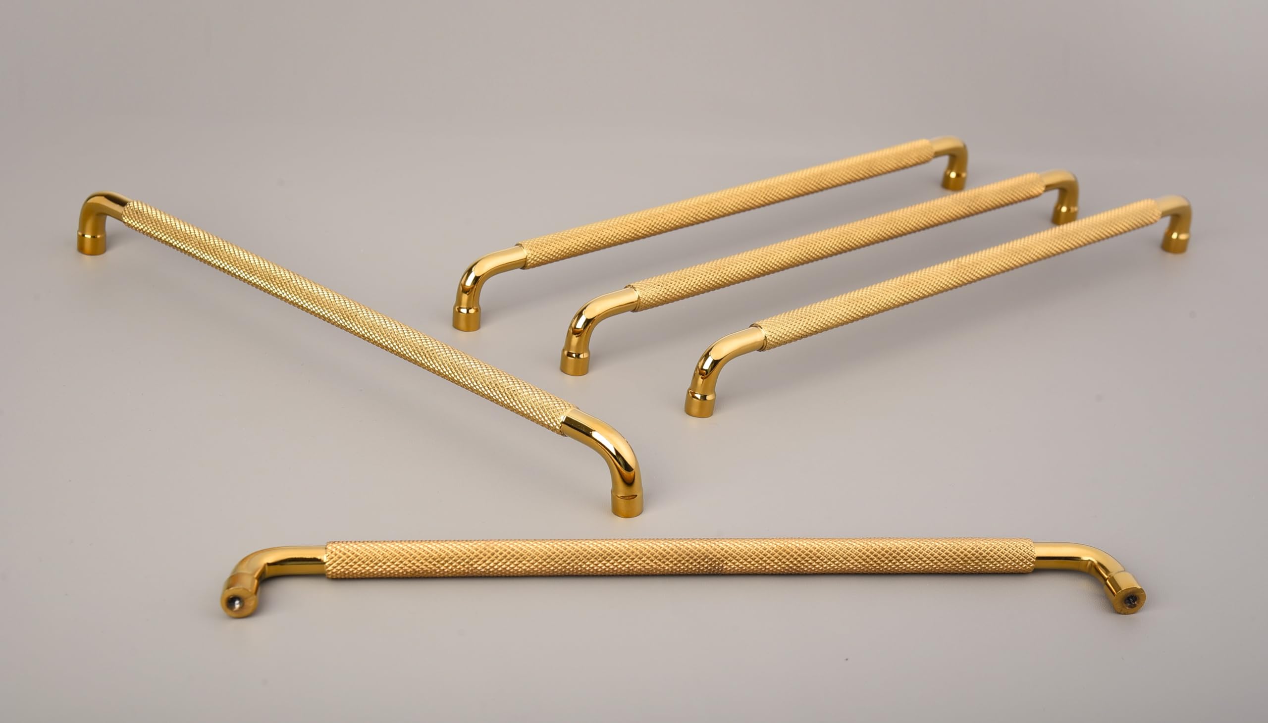 PVD Gold Cabinet Handles - Elegant Knurled Design -2