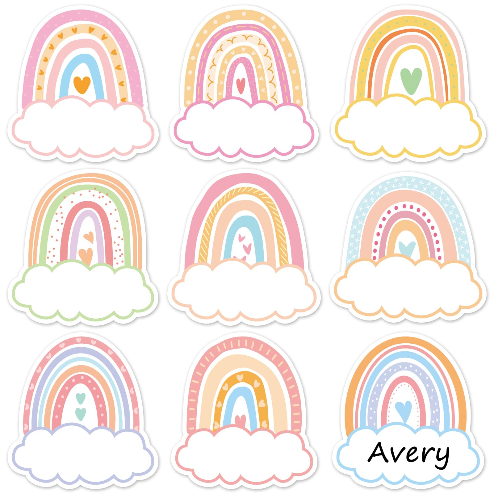 Autocollants nuages pour tableau d'affichage de classe et bureau créatif