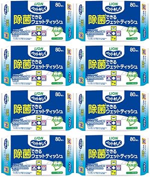 ペットキレイ 除菌できるウェットティッシュ ペット用 80枚入×8個 ライオンペット