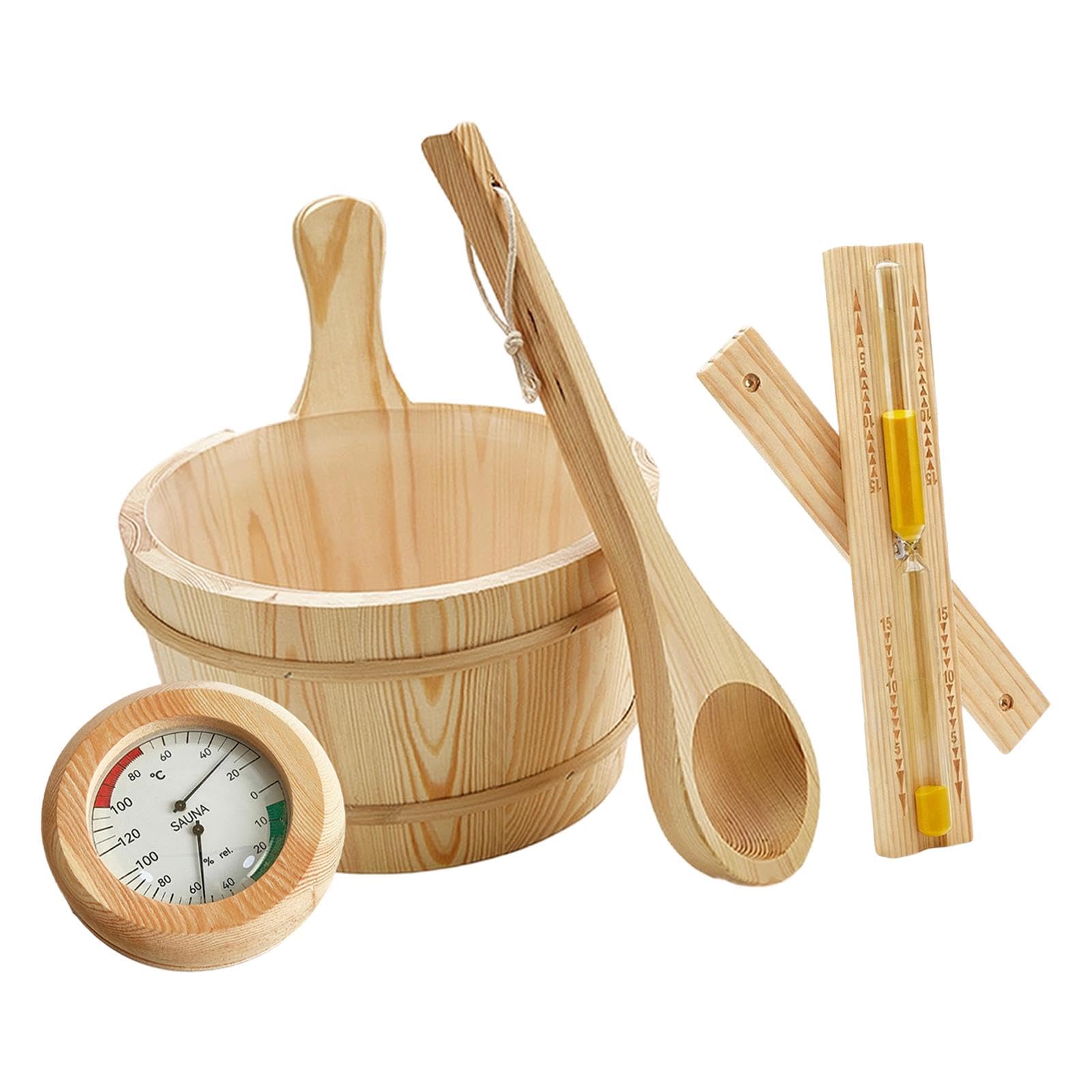 BNF® 4X Sauna Accessories Set Premium Portable Durability Sauna Ladle Thermometer-in-Garden:-Categories-Pools, Hot Tubs & Supplies-Outdoor Saunas & Parts-Outdoor Sauna Parts