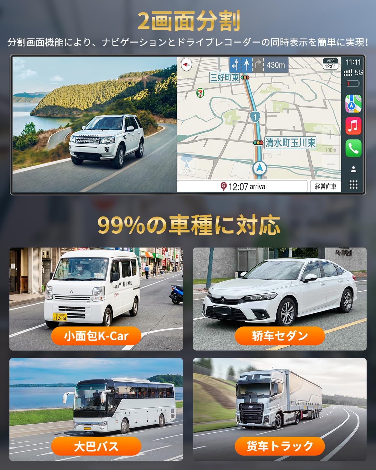カーナビ・Carplay・ドラレコ・カーオーディオの1台4役⭕️NZACE Amazon.co.jp: 【ナビ・Carplay・ドラレコ・カーオーディオの1台4役