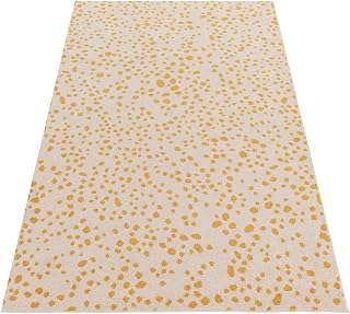 Spotty Rug Modern Abstract Dotted Pattern Bedroom Living Room Rug Yellow Cream Small 80x150 cm (2'7"x5')