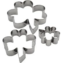 Chochkees St. Patrick's Cookie Cutters Stainless Steel, Three Clove Shaped 3-Pack