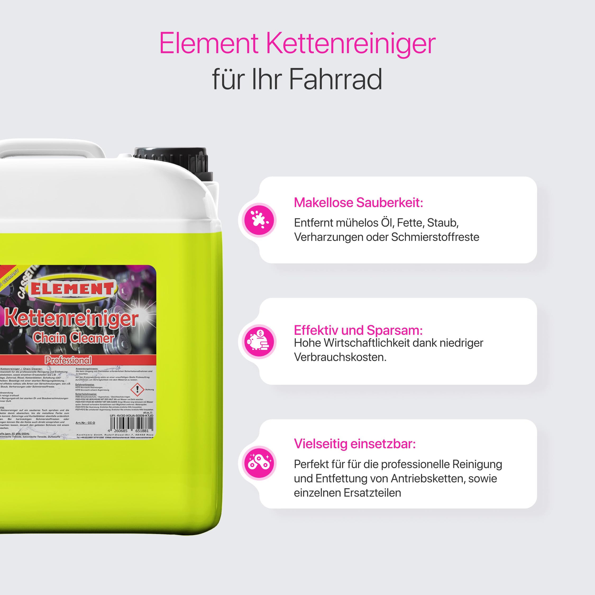 | Kettenreiniger für Ihr Fahrrad | 5 Liter Kanister | Antriebsentfetter | Fahrradkette | Ideale Kettenpflege | Chain Cleaner | Degreaser | Fahrradkettenreiniger | Antriebsreiniger |