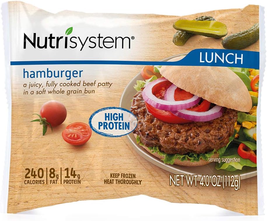 Nutrisystem® Hamburger, 12ct. Frozen Beef Burgers on Whole-Wheat Buns to Support Healthy Weight Loss