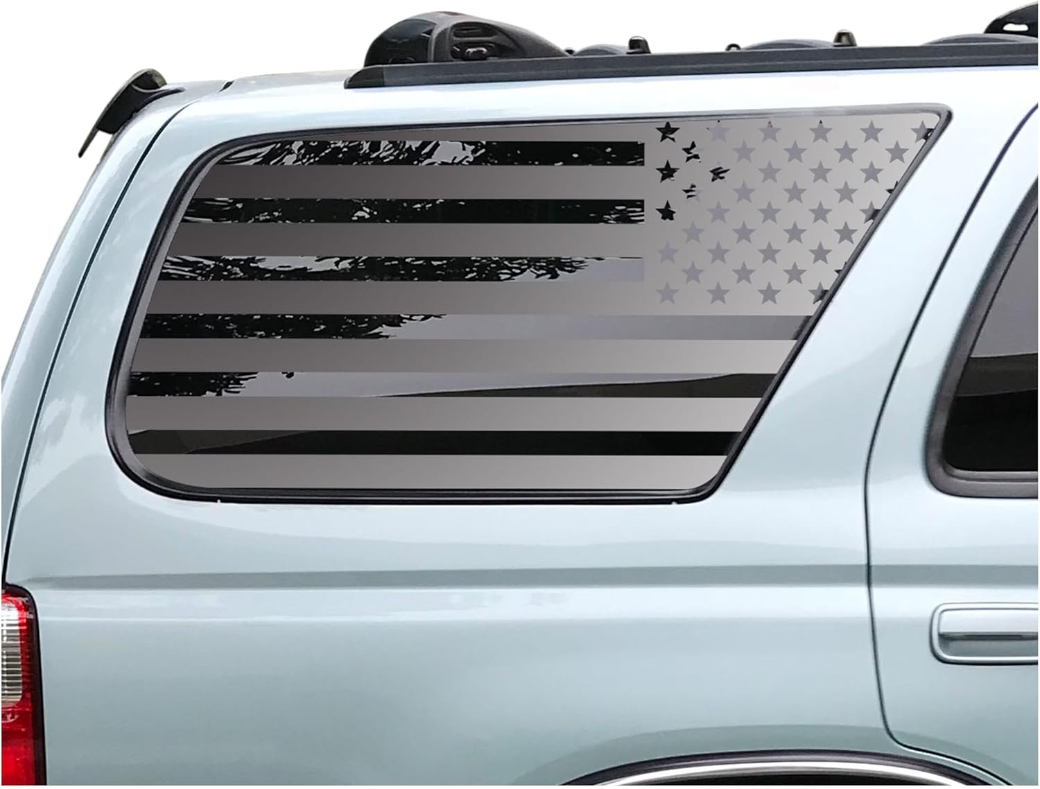 USA American Flag Decals for 1996-2002 Toyota 4Runner in Matte Black for side windows - 3rd Generation 4runner (Passenger side only)