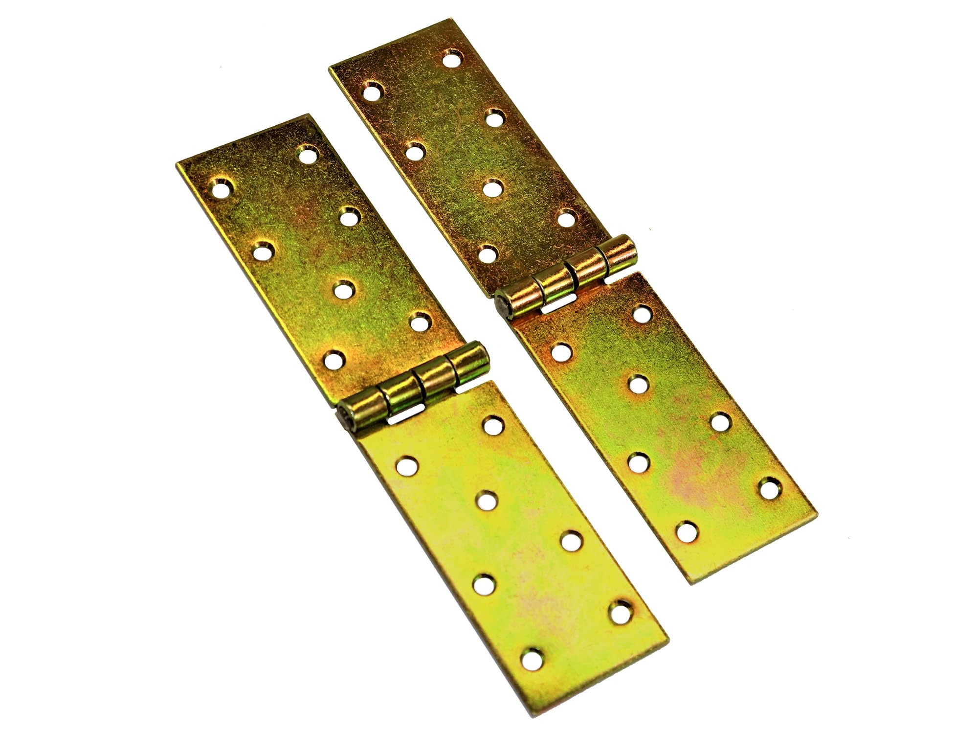 Pack of 2 x 200 mm Backflap Hinge Galvanised, Steel Back Flap Hinges, Weather Resistant, Rust Corrosion Proof, Strap Hinges Ideal for Indoor or Outdoor Use On Gates, Sheds, Gazebos, Wardrobes, Chests