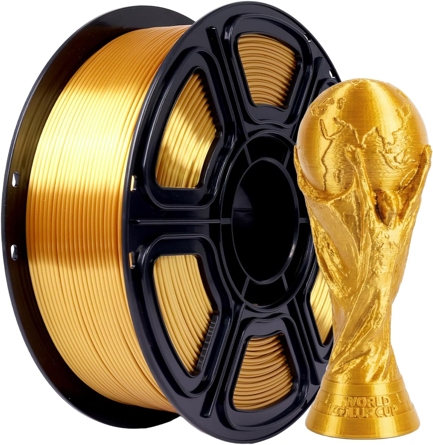 Epelay Gold PLA+ Filament, Silk Gold PLA Plus 3D Printer Filament 1.75mm, Clog-Free 3D Printing Filament, Smooth Silky Surface, 1kg Spool (2.2lbs), Fit Most FDM 3D Printers