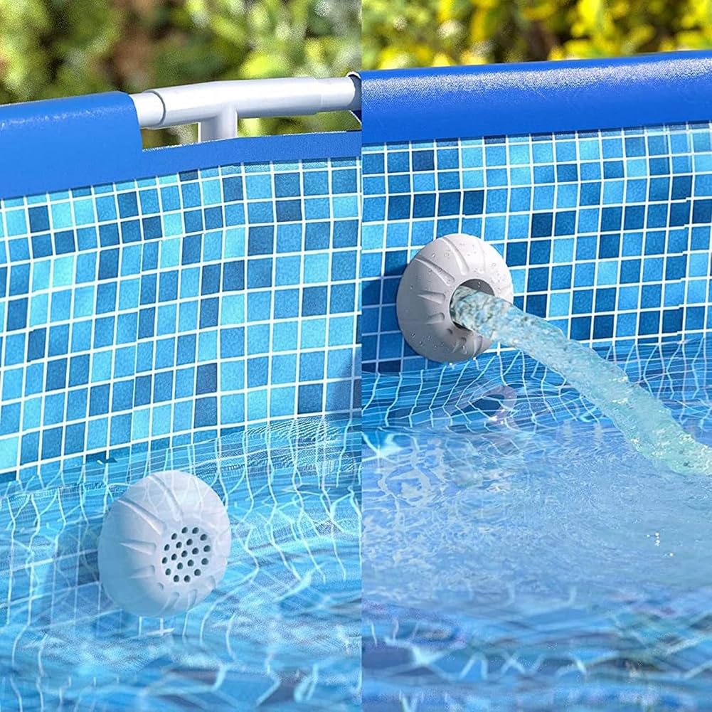 Adaptateur de Tuyau de Piscine pour Pompe à Sable - pour Pièces de Piscine Hors Sol, Grille de Filtre de Sortie de 1,5", Buse D'Entrée et Vanne à Piston.