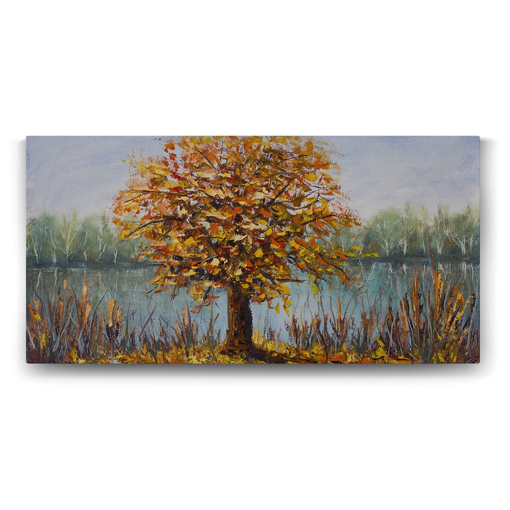 Sararmış Ağaç Tablosu - 140x70cm