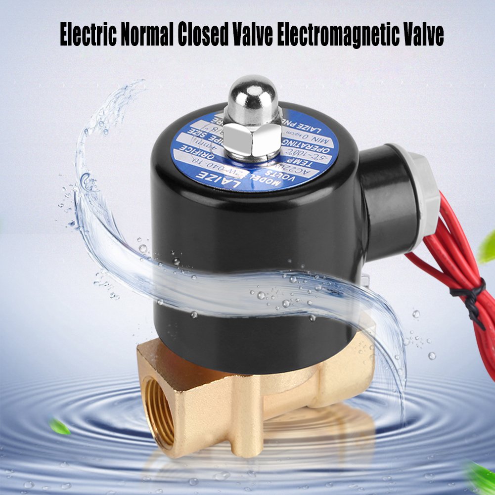 220V DN10 3/8" Electrovanne Normalement Fermée Valve Électrique Électromagnétique en Alliage de Zinc pour le de gaz d'air d'huile d'eau