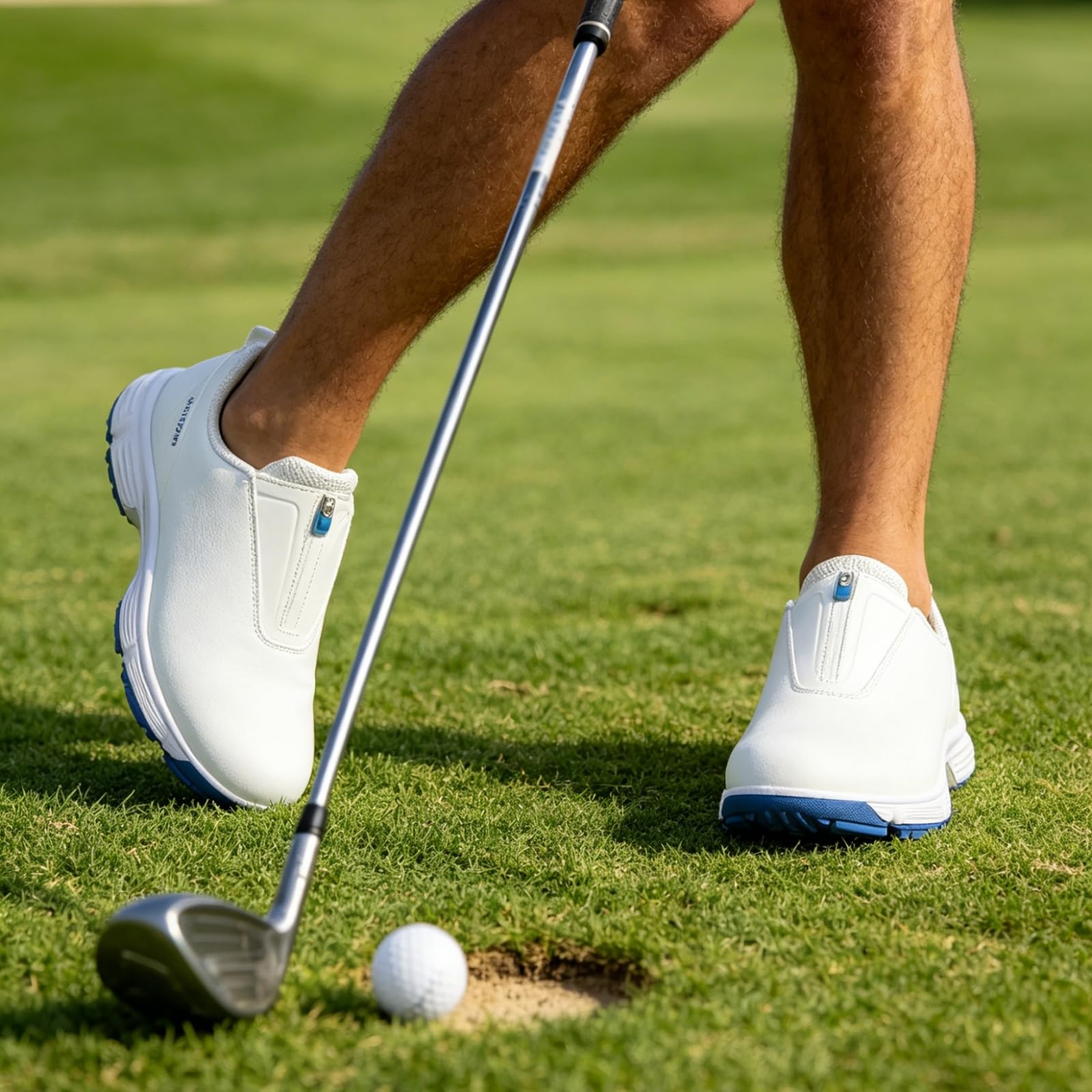 Męskie wodoodporne buty golfowe bezkolcowe wsuwane sneakersy golfowe lekkie profesjonalne antypoślizgowe buty sportowe do chodzenia