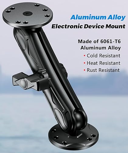 Miniatura 2 de VAZESWIN Soporte de dispositivo electrónico de aleación de aluminio con placas redondas de bola de 1 pulgada, soporte para tablet de brazo largo de
