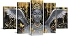 OuElegent African Woman Canvas Wall Art 5 Pieces Black Queen Women with Crown Angel Wing Painting Picture Black and Gold Prints Artwork for Living Room Bedroom Decor Framed Ready to Hang