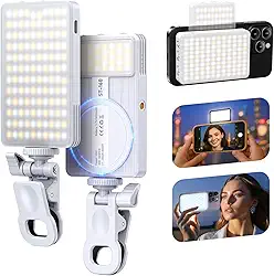 Luz de selfie magnética, luz de telefone portátil para gravação de vídeo, 160 LED luz de selfie magnética de dupla face ajustada 3 modos de luz, para Tiktok, Instagram, Vlog, grade bacião de Vídeo