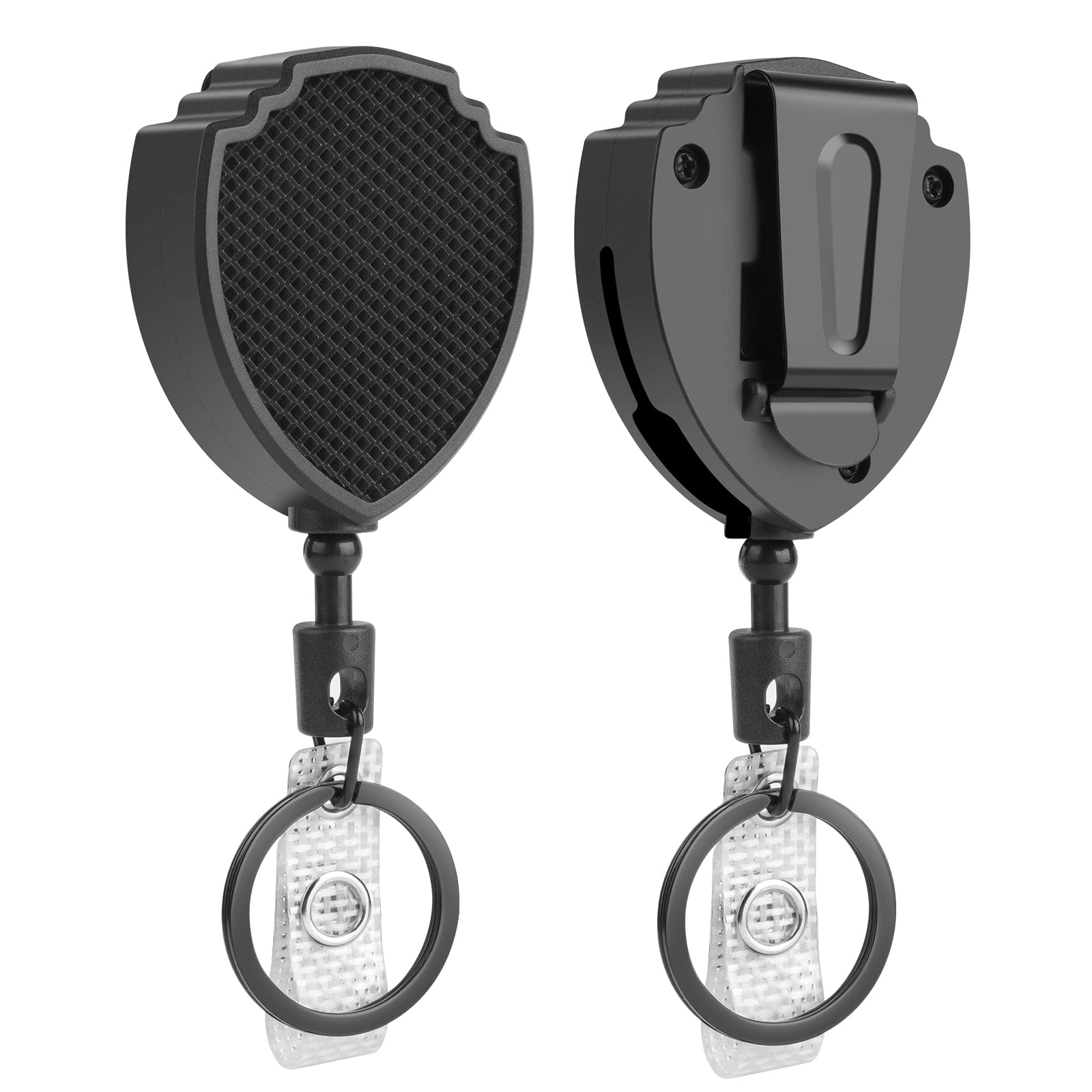 Vicloon Portachiavi Retrattile 2pcs Clip a Bobina Porta Badge con Moschettone Impieghi Gravosi Anticaduta Cavo Acciaio