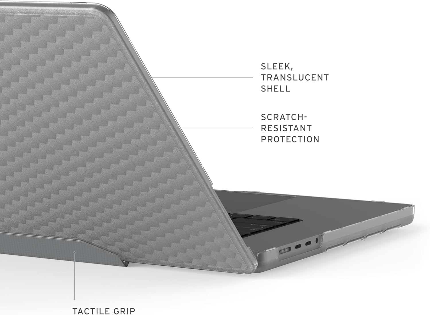 URBAN ARMOR GEAR UAG Designed for MacBook Pro 16" Case M5 2026 M4 2024 M3 2023 Pro/Max Chip - Rugged One Piece Hardshell Transparent Clear Scratch Resistant Protective Cover, Essential Armor Ice