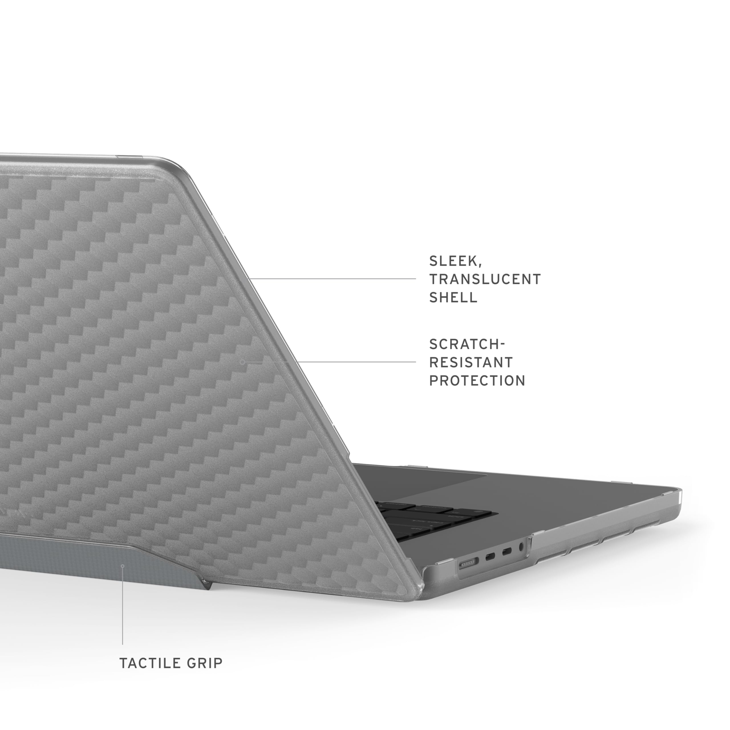 URBAN ARMOR GEAR UAG - Custodia protettiva progettata per MacBook Pro da 16" (M4, 2025), robusta custodia rigida in un unico pezzo, trasparente, resistente ai graffi, Essential Armor Ice