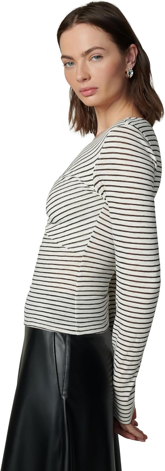 JOE'S JEANS Women's The Ava Stripe Twist V Neck Top - Image 2