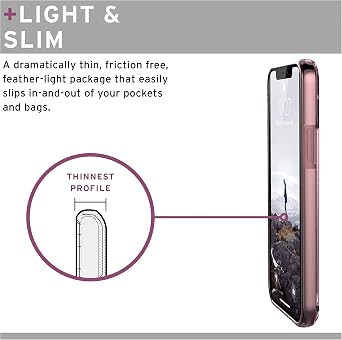 URBAN ARMOR GEAR [U] by UAG Designed for iPhone 12 Case/iPhone 12 Pro Case [6.1-inch Screen] Lucent Slim Fit Lightweight Stylish Transparent Impact Resistant Protective Phone Cover, Dusty Rose