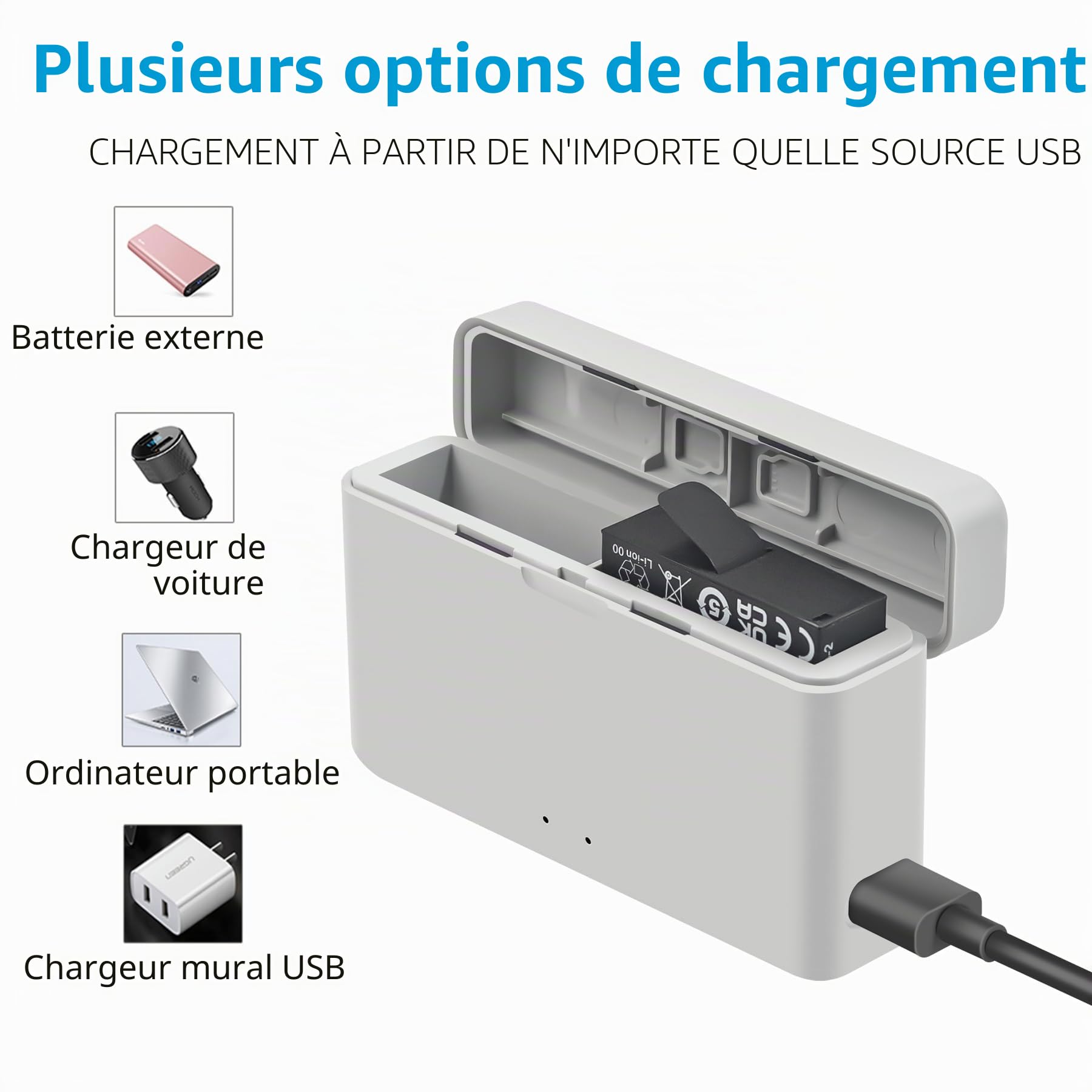 Chargeur de Batterie pour Insta360 Ace Pro 2,Ace Pro,Ace,Dual Battery Charger Accessoire