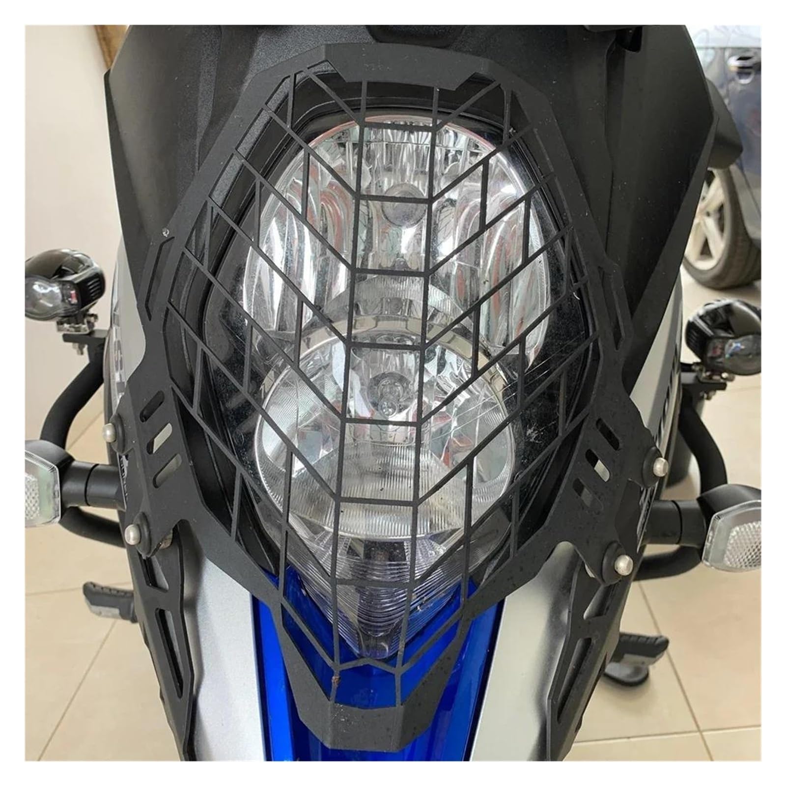 Griglia Di Protezione Per Faro Anteriore Vstrom 650 - In Alluminio, Compatibile Con Modelli 2017-2021