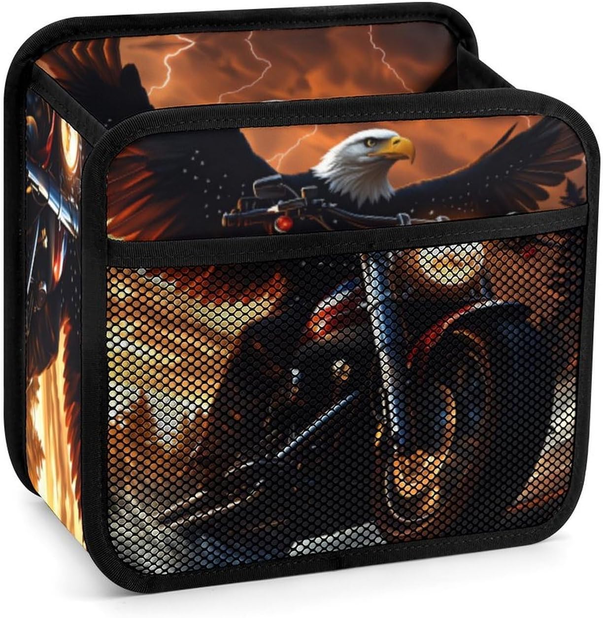 Eagle Motorcycle American Flag Car Seat Back Organizer