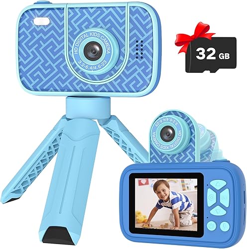 Juguetes de cámara para niños de 3 a 12 años, cámara infantil con lente abatible para selfie y video, cámara digital HD, regalos de fiesta de disponible en Yaxa Venezuela