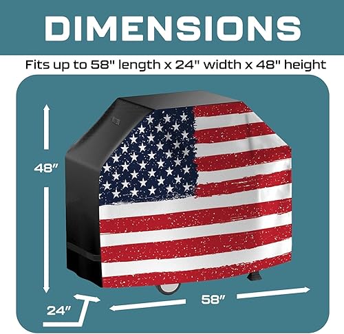 Miniatura 2 de Cubierta de parrilla para parrilla al aire libre de 58 pulgadas, resistente al agua, cubierta de parrilla de gas para exteriores, resistente a los