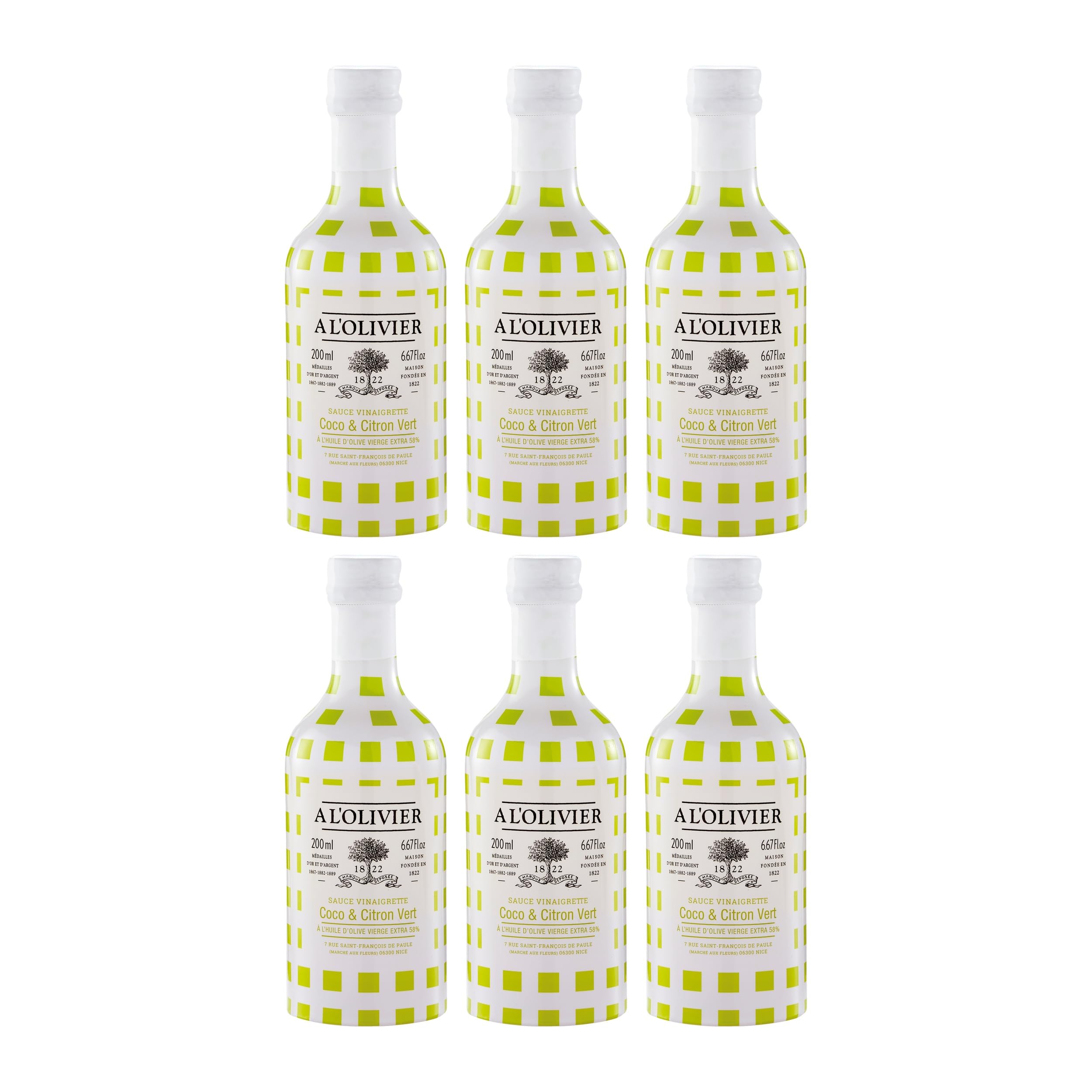 À l'Olivier Kokosnuss und Limette Vinaigrette Frankreich inkl. FeinWert E-Book (6 x 0.2 l)