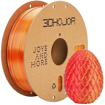 3DHoJor Silk PLA Filament 1.75mm Red Gold Dual Color PLA 3D Printer Filament 2 in 1 Coextrusion 1KG Spool2.2lbs 3D Printing Filament Dimensional Accuracy +/- 0.03mm Fits for Most FDM 3D Printers