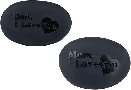 Rockcloud Piedras inspiradoras grabadas en negro, piedras de amor, madre