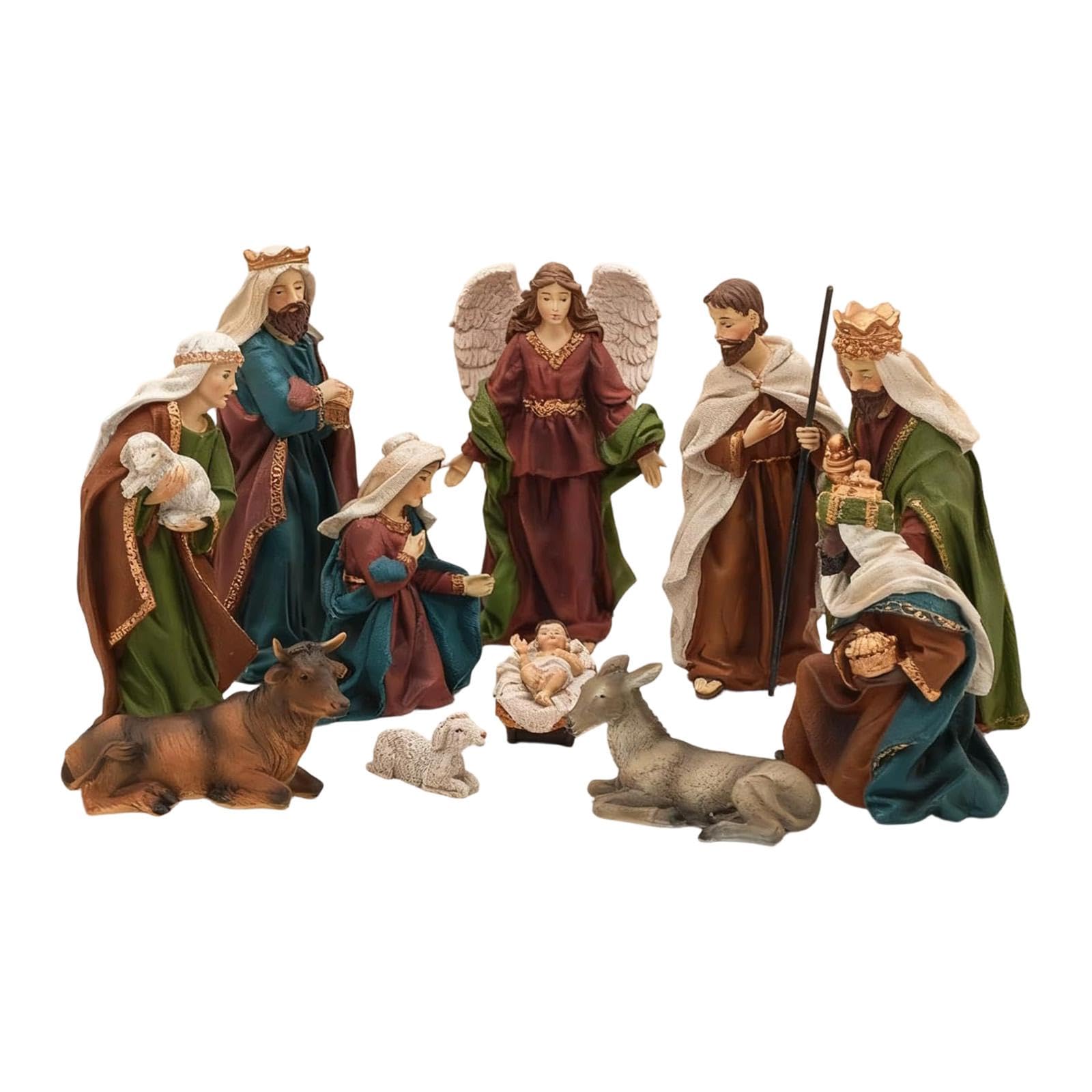 Ensemble de Figurines en Résine pour La Crèche de Noël, Statue de