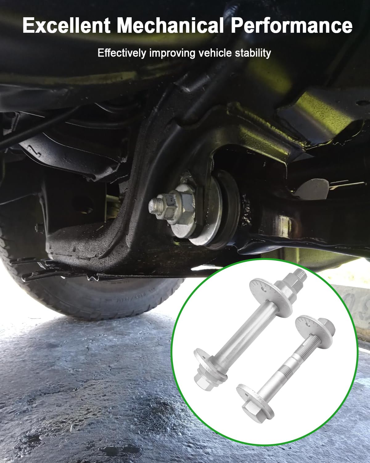 48409-34041 48190-34010 QNHEAY Front Alignment Camber Adjustment Bolt Fit for Toyota Tundra Sequoia 2008-2019, Lower Control Arm Cam Bolts, Hardened Alloy Steel Material 4 Pack