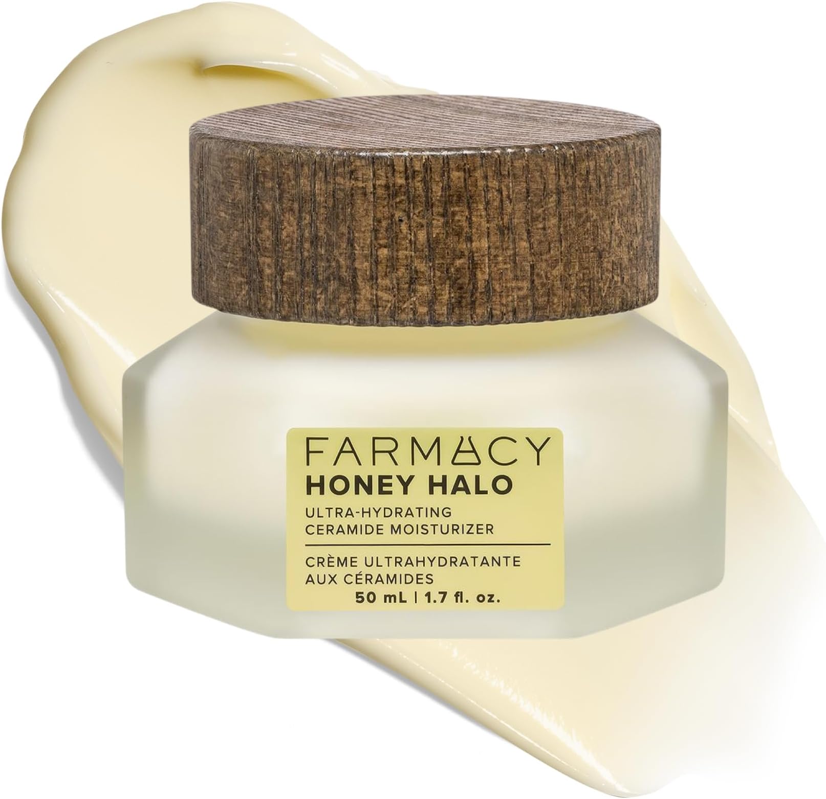 Farmacy Honey Halo Ceramide Face Moisturizer Cream - Hydrating Facial Lotion for Dry Skin (50ml)