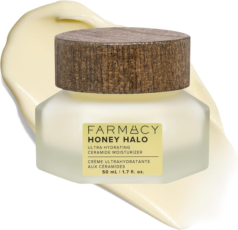 Ceramide Face Moisturizer - Honey Halo Ultra Hydrating Facial Moisturizer with Buckwheat Honey + Ceramides - Helps Restore Barrier + Replenish Dryness - Plumping Skin Care for Dry Skin (50ml)