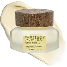 Farmacy Ceramide Face Moisturizer - Honey Halo Ultra Hydrating Facial Moisturizer with Buckwheat Honey + Ceramides - Helps Restore Barrier + Replenish Dryness - Plumping Skin Care for Dry Skin (50ml)