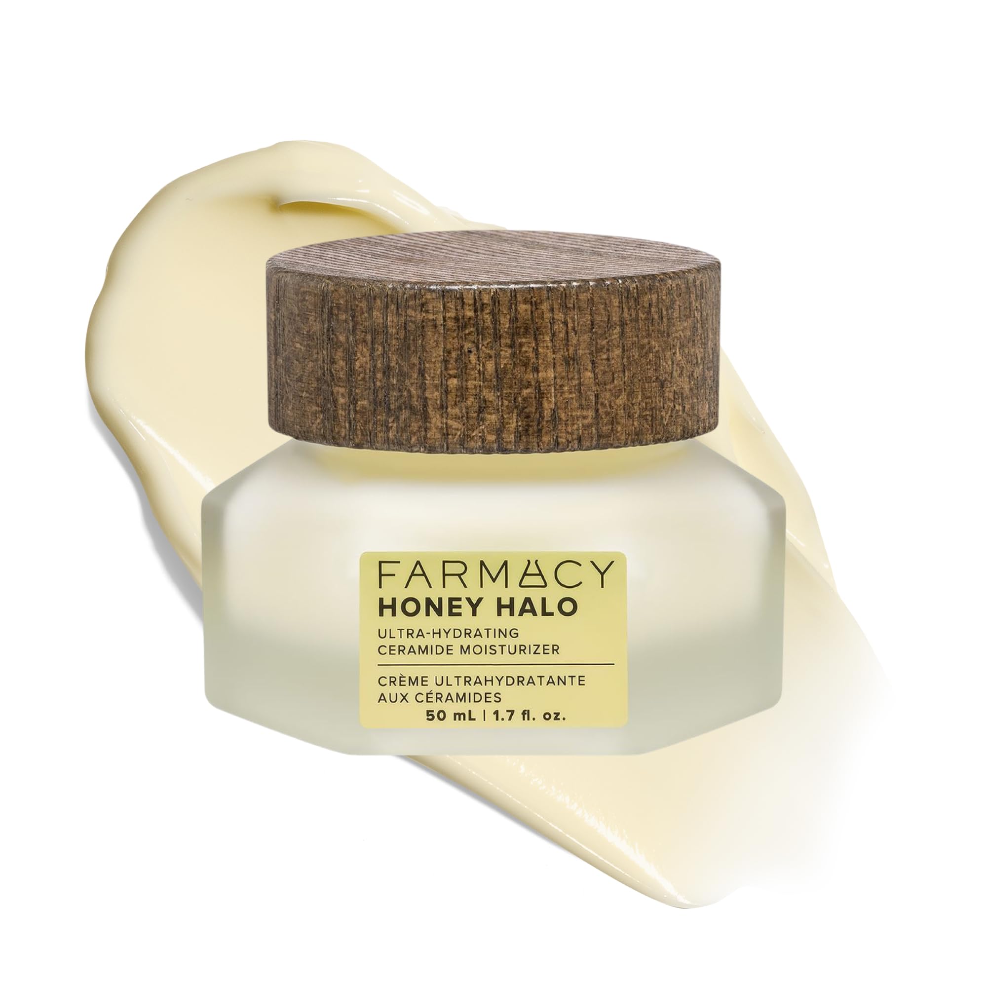 Farmacy Miel Halo Ceramide Crema Hidratante Facial - Loción facial hidratante para piel seca (1.7 onzas)