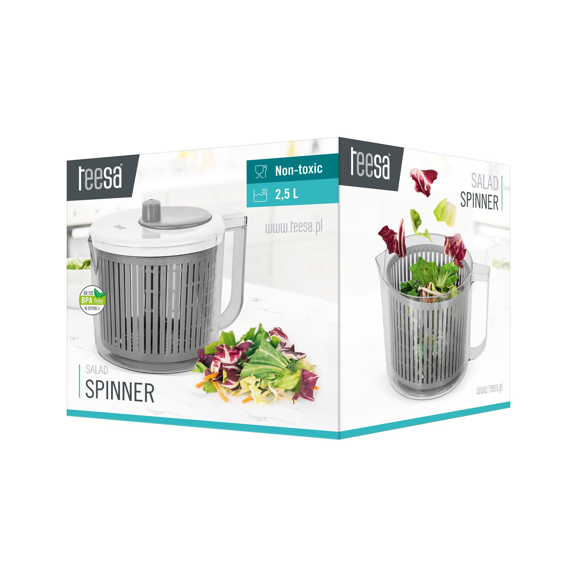 Teesa Centrifugadora de ensalada TSA0200 2,5 L