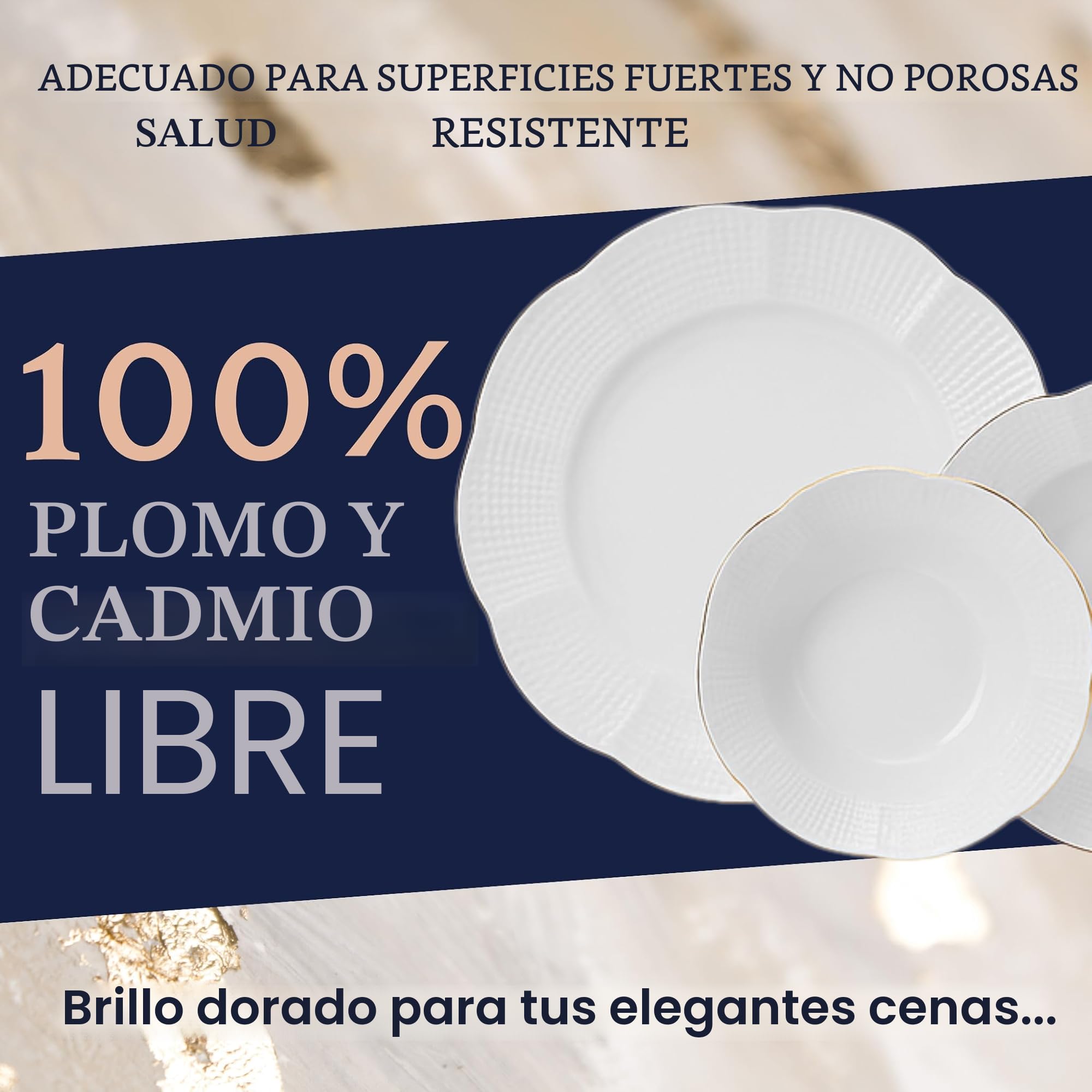 Vajilla De 24 Piezas, Plato De Servir, Plato De Postre, Plato De Cena, Plato De Sopa, Cuenco De Cereal, 6 Personas, Apto Para Lavavajillas, Apto Para Microondas,Porcelana