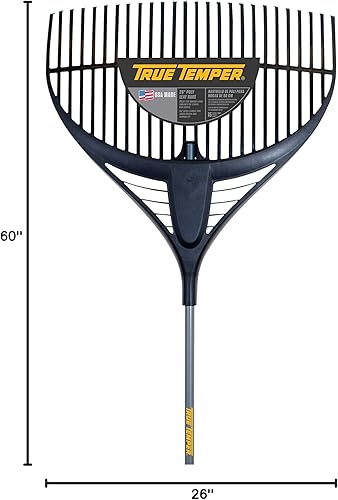 Miniatura 7 de Rastrillo de hojas con mango acolchado, 8 pulgadas True Temper  2919100, (26-Inch Poly Rake), NA