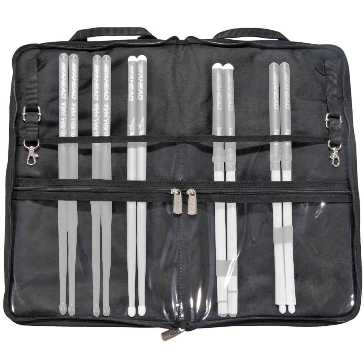 Ahead AA6026 Jumbo - Custodia per bacchette per batteria + bacchette Keepdrum, 1 paio