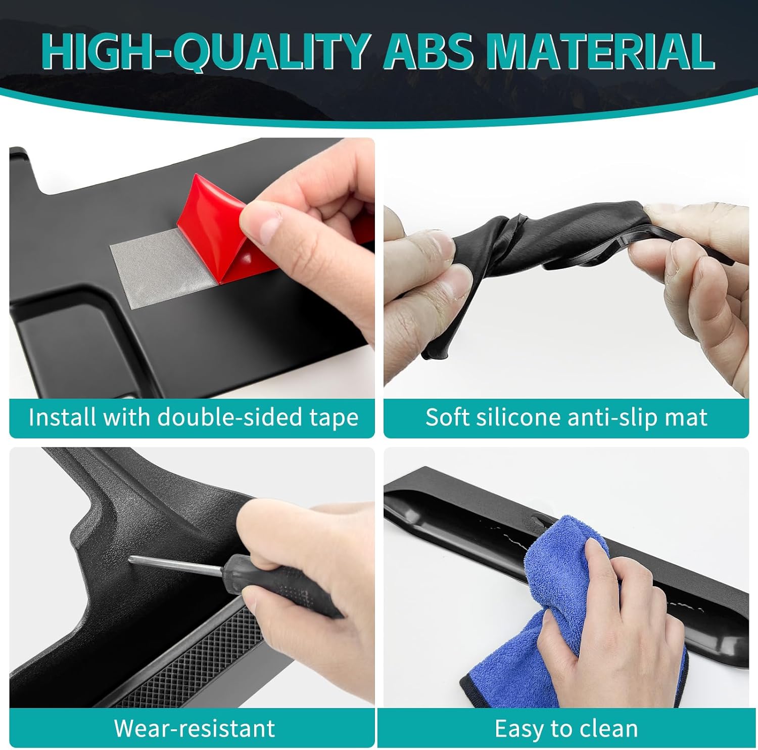 4PCS Center Console Organizer Combo Kit Compatible with 2018-2023 Jeep Wangler JL JLU 4XE Rubicon Sahara & Gladiator JT Accessories, Armrest Storage Box & Grab Bar Tray & Gear Shift Tray