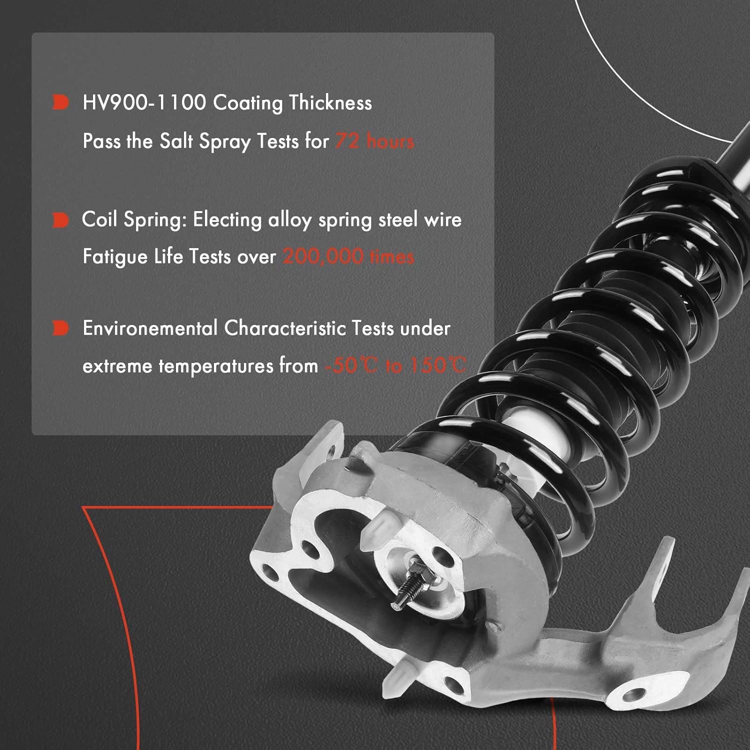 A-Premium Front Complete Strut & Coil Spring Assembly Compatible with Cadillac CTS Base 2003 2004 2005 2006 2007, FE1 Suspension, 2-PC Set