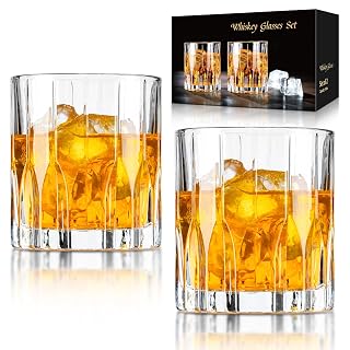 FrutPunch 10OZ Whiskey Glasses Set of 2, Whiskey Glasses for Scotch, Bourbon, Rum, Liquors and Cocktail Drinks Whiskey Glasses Unique Gift for Men, Christmas - Amazon product rated Grade A