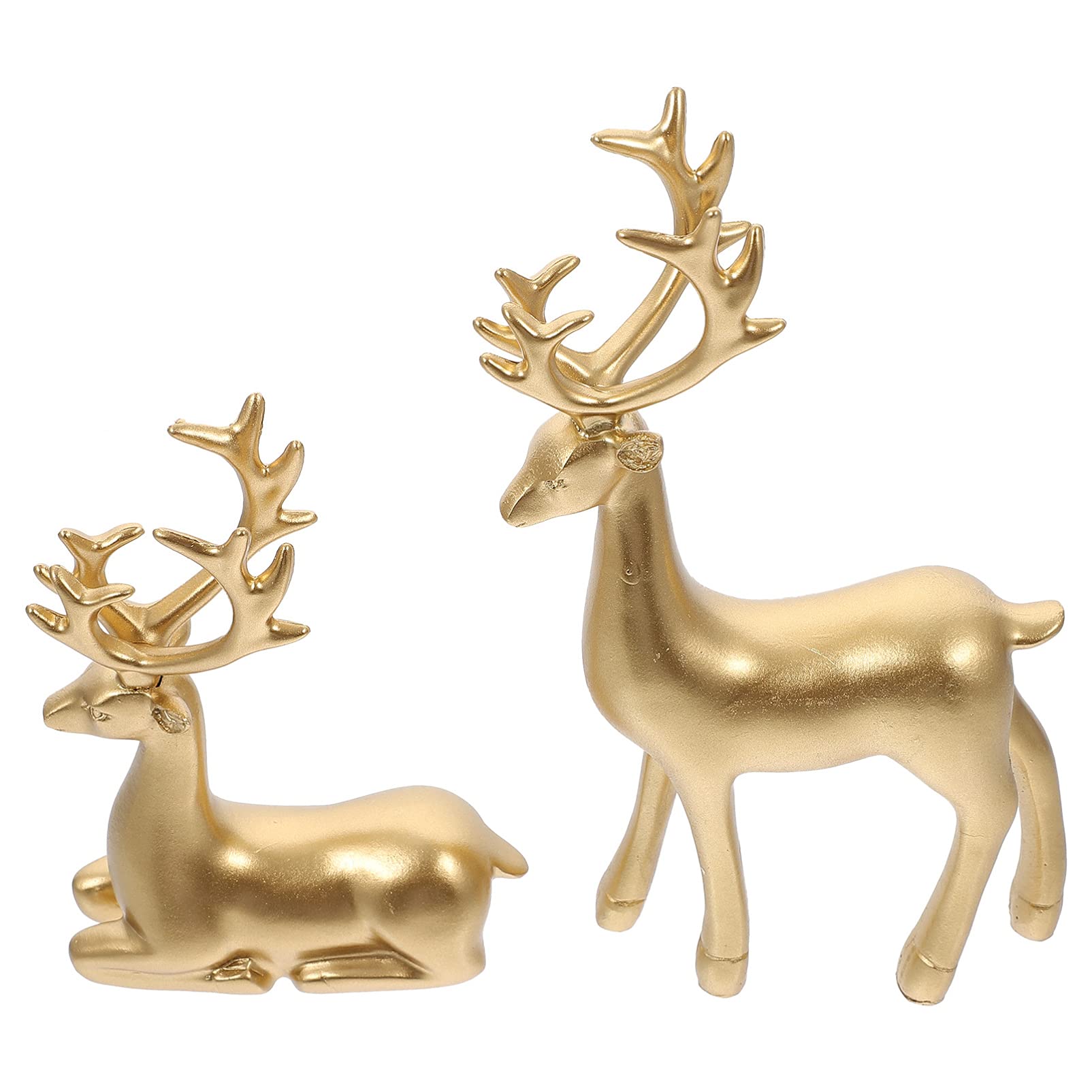YARNOW 2piezas Adornos De Resina De Reno Para Decoración De Escritorio y Fiestas Navideñas Esculturas Decorativas Para Hogar y