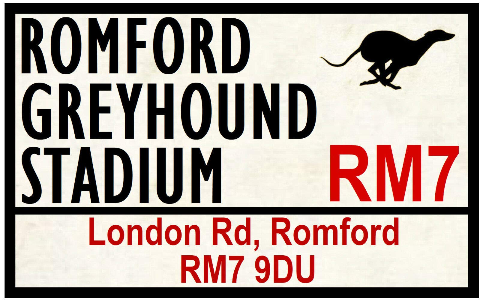 Inga Greyhound Racing Road Signs (Romford) Gift Street Metal Tin Sign/Retro Decor Plaque 8X12 inch