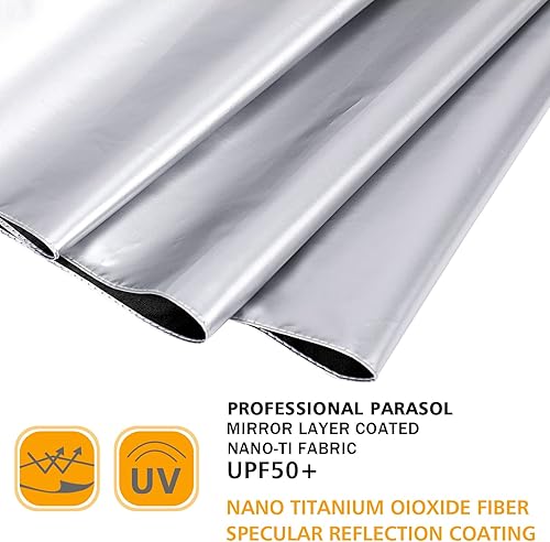 Miniatura 6 de G4Free Paraguas de viaje grande con protección UV UPF 50+ de 46 pulgadas, cierre de apertura automático, resistente al viento, bloqueo solar